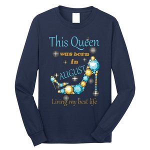 Womens This Queen Was Born In August Shirts Long Sleeve Shirt