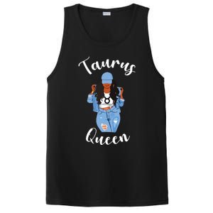 Womens Taurus Queen African American Black Womens Zodiac Birthday PosiCharge Competitor Tank