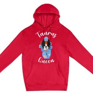 Womens Taurus Queen African American Black Womens Zodiac Birthday Premium Pullover Hoodie