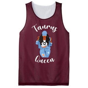 Womens Taurus Queen African American Black Womens Zodiac Birthday Mesh Reversible Basketball Jersey Tank