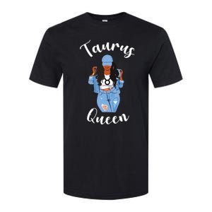 Womens Taurus Queen African American Black Womens Zodiac Birthday Softstyle CVC T-Shirt