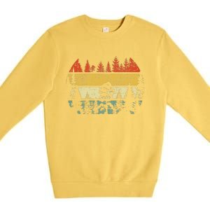 Wildlife Trees Retro Forest Outdoors Nature Premium Crewneck Sweatshirt