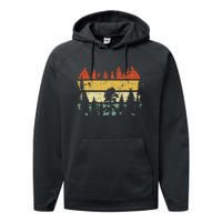 Wildlife Trees Retro Forest Outdoors Nature Performance Fleece Hoodie