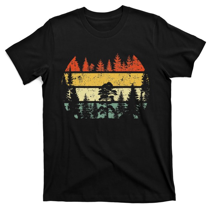 Wildlife Trees Retro Forest Outdoors Nature T-Shirt