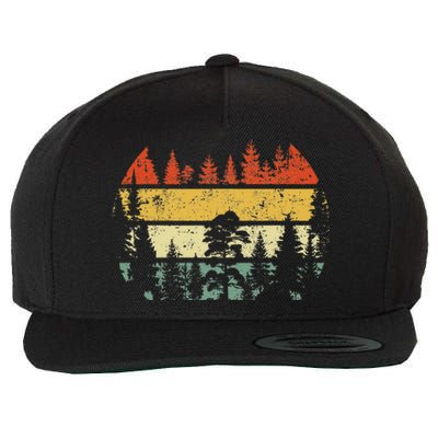 Wildlife Trees Retro Forest Outdoors Nature Wool Snapback Cap