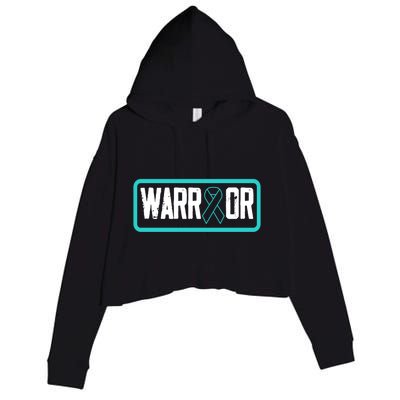 Warrior Teal Ribbon Ptsd Awareness Support Gift Crop Fleece Hoodie