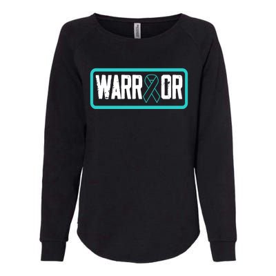 Warrior Teal Ribbon Ptsd Awareness Support Gift Womens California Wash Sweatshirt