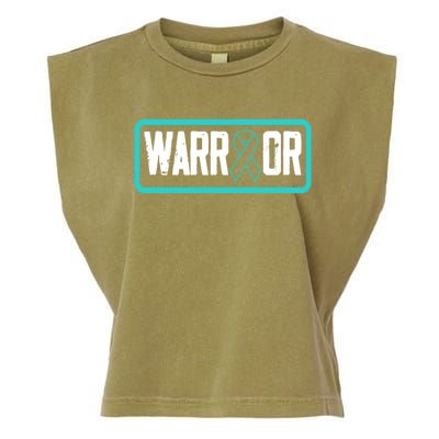 Warrior Teal Ribbon Ptsd Awareness Support Gift Garment-Dyed Women's Muscle Tee