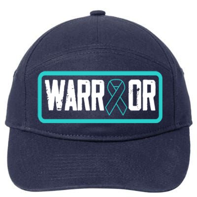 Warrior Teal Ribbon Ptsd Awareness Support Gift 7-Panel Snapback Hat