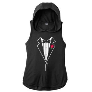 Wedding Tuxedo Red Rose Suit Ladies PosiCharge Tri-Blend Wicking Draft Hoodie Tank