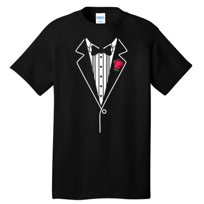 Wedding Tuxedo Red Rose Suit Tall T-Shirt