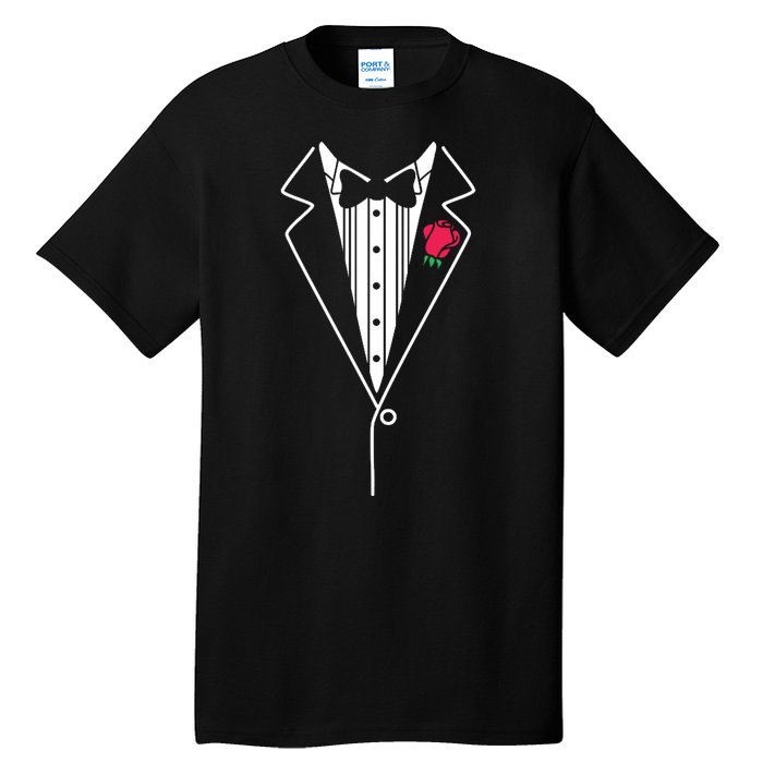 Wedding Tuxedo Red Rose Suit Tall T-Shirt