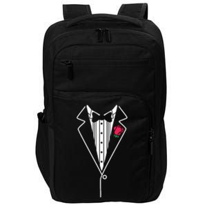 Wedding Tuxedo Red Rose Suit Impact Tech Backpack