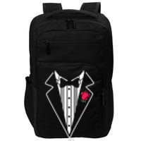 Wedding Tuxedo Red Rose Suit Impact Tech Backpack