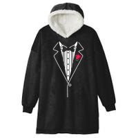 Wedding Tuxedo Red Rose Suit Hooded Wearable Blanket