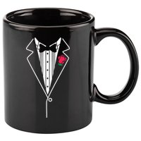Wedding Tuxedo Red Rose Suit 11oz C Handle Ceramic Mug