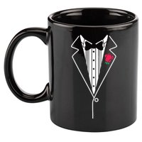 Wedding Tuxedo Red Rose Suit 11oz C Handle Ceramic Mug