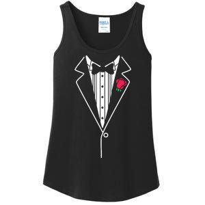 Wedding Tuxedo Red Rose Suit Ladies Essential Tank