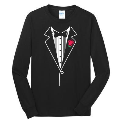 Wedding Tuxedo Red Rose Suit Tall Long Sleeve T-Shirt