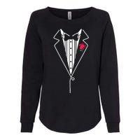 Wedding Tuxedo Red Rose Suit Womens California Wash Sweatshirt