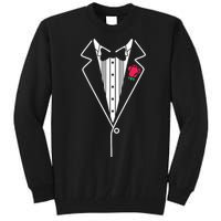 Wedding Tuxedo Red Rose Suit Tall Sweatshirt