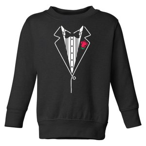 Wedding Tuxedo Red Rose Suit Toddler Sweatshirt