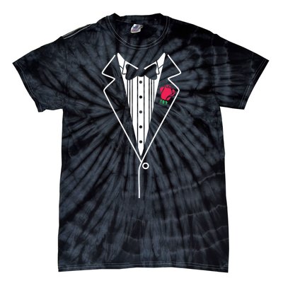 Wedding Tuxedo Red Rose Suit Tie-Dye T-Shirt