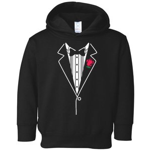 Wedding Tuxedo Red Rose Suit Toddler Hoodie