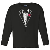 Wedding Tuxedo Red Rose Suit Toddler Long Sleeve Shirt