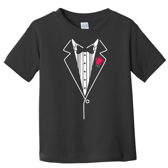 Wedding Tuxedo Red Rose Suit Toddler T-Shirt