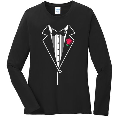 Wedding Tuxedo Red Rose Suit Ladies Long Sleeve Shirt