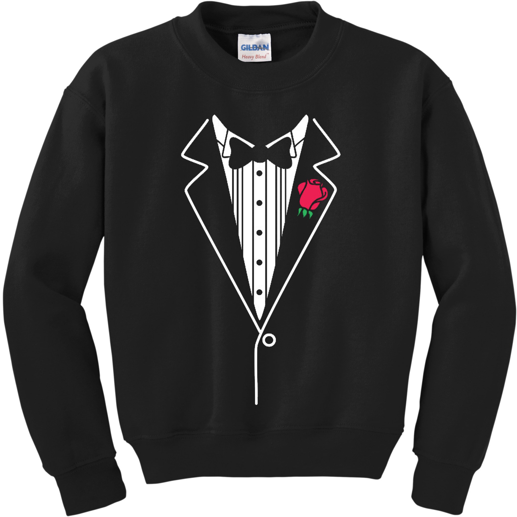 Wedding Tuxedo Red Rose Suit Kids Sweatshirt