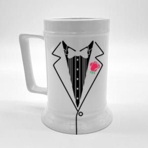 Wedding Tuxedo Red Rose Suit Beer Stein