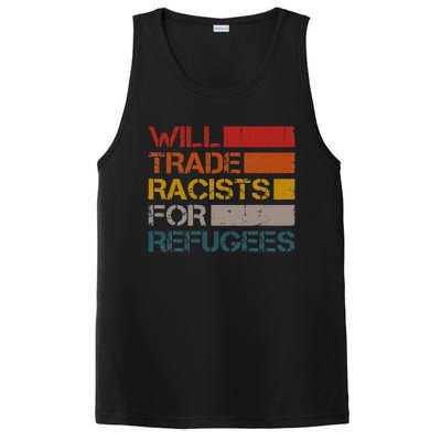 Will Trade Racists For Refugees Vintage Political PosiCharge Competitor Tank