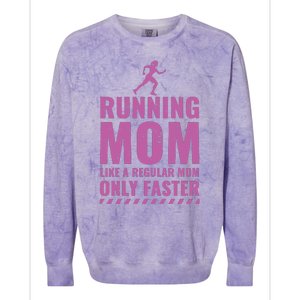 Womens Trail Runner Funny Fitness Running Marathon Mom Mothers Day Colorblast Crewneck Sweatshirt