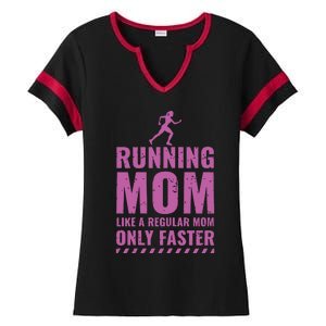 Womens Trail Runner Funny Fitness Running Marathon Mom Mothers Day Ladies Halftime Notch Neck Tee