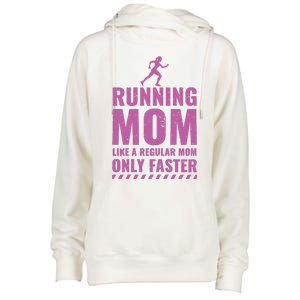 Womens Trail Runner Funny Fitness Running Marathon Mom Mothers Day Womens Funnel Neck Pullover Hood