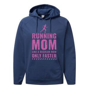 Womens Trail Runner Funny Fitness Running Marathon Mom Mothers Day Performance Fleece Hoodie