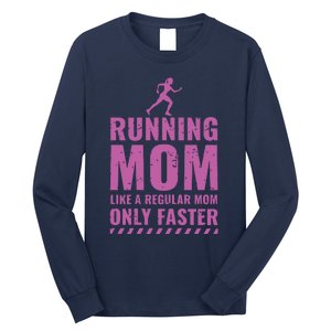 Womens Trail Runner Funny Fitness Running Marathon Mom Mothers Day Long Sleeve Shirt