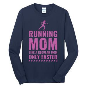 Womens Trail Runner Funny Fitness Running Marathon Mom Mothers Day Tall Long Sleeve T-Shirt