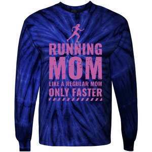 Womens Trail Runner Funny Fitness Running Marathon Mom Mothers Day Tie-Dye Long Sleeve Shirt