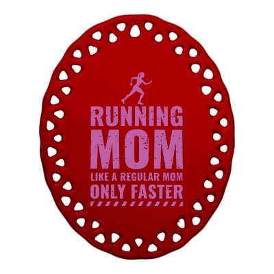 Womens Trail Runner Funny Fitness Running Marathon Mom Mothers Day Ceramic Oval Ornament