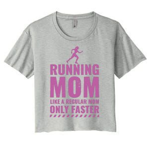 Womens Trail Runner Funny Fitness Running Marathon Mom Mothers Day Women's Crop Top Tee