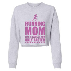 Womens Trail Runner Funny Fitness Running Marathon Mom Mothers Day Cropped Pullover Crew