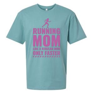 Womens Trail Runner Funny Fitness Running Marathon Mom Mothers Day Sueded Cloud Jersey T-Shirt