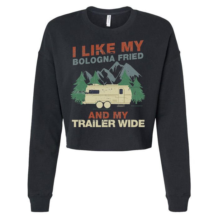 White Trash Redneck Trailer Funny White Trash Bash Cropped Pullover Crew