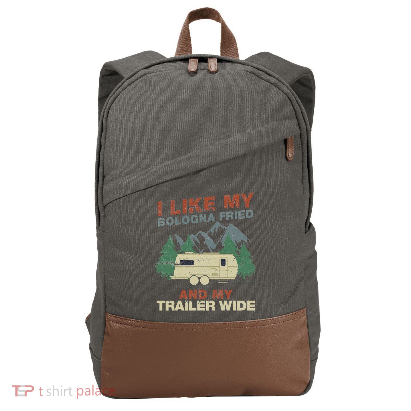 White Trash Redneck Trailer Funny White Trash Bash Cotton Canvas Backpack