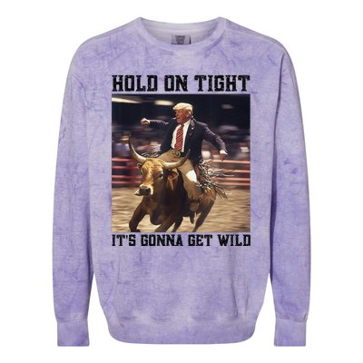 Western Trump Riding Wild Bull Southern Trump Rodeo Arena Colorblast Crewneck Sweatshirt