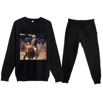 Western Trump Riding Wild Bull Southern Trump Rodeo Arena Premium Crewneck Sweatsuit Set