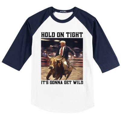 Western Trump Riding Wild Bull Southern Trump Rodeo Arena Baseball Sleeve Shirt